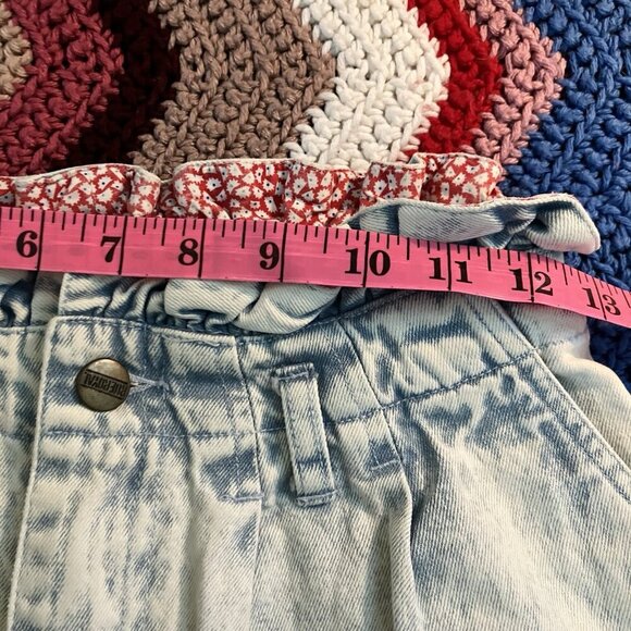 Vintage Rue Royal Shorts Womens 26 Acid Wash Patchwork Paperbag 90s High Rise - Picture 7 of 12